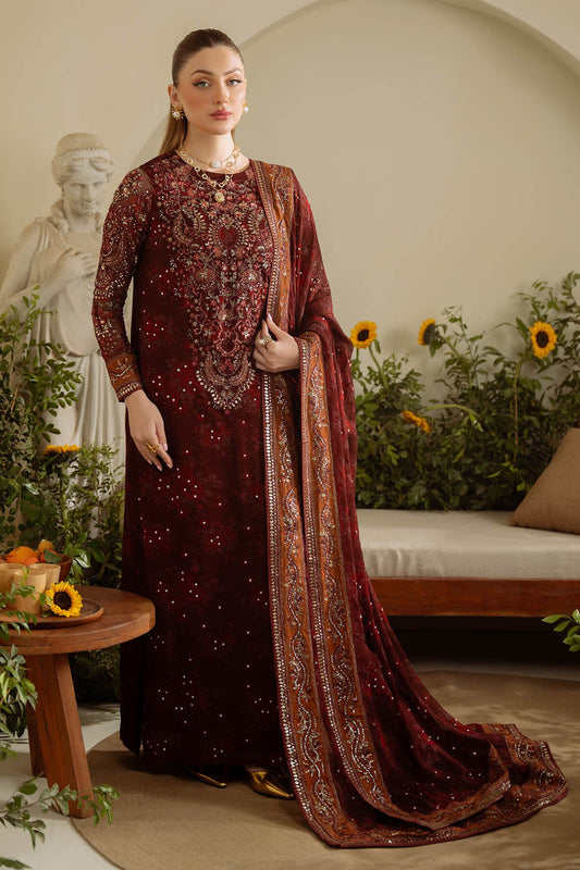Midnight Bloom Embroidered 3-Piece Lawn Suit