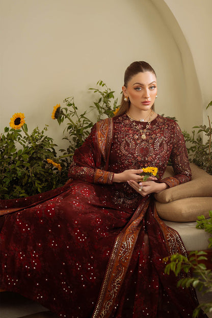 Midnight Bloom Embroidered 3-Piece Lawn Suit