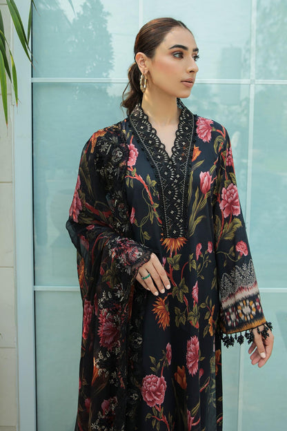 Black Floral Elegance – Premium 3-Piece Suit 🌸