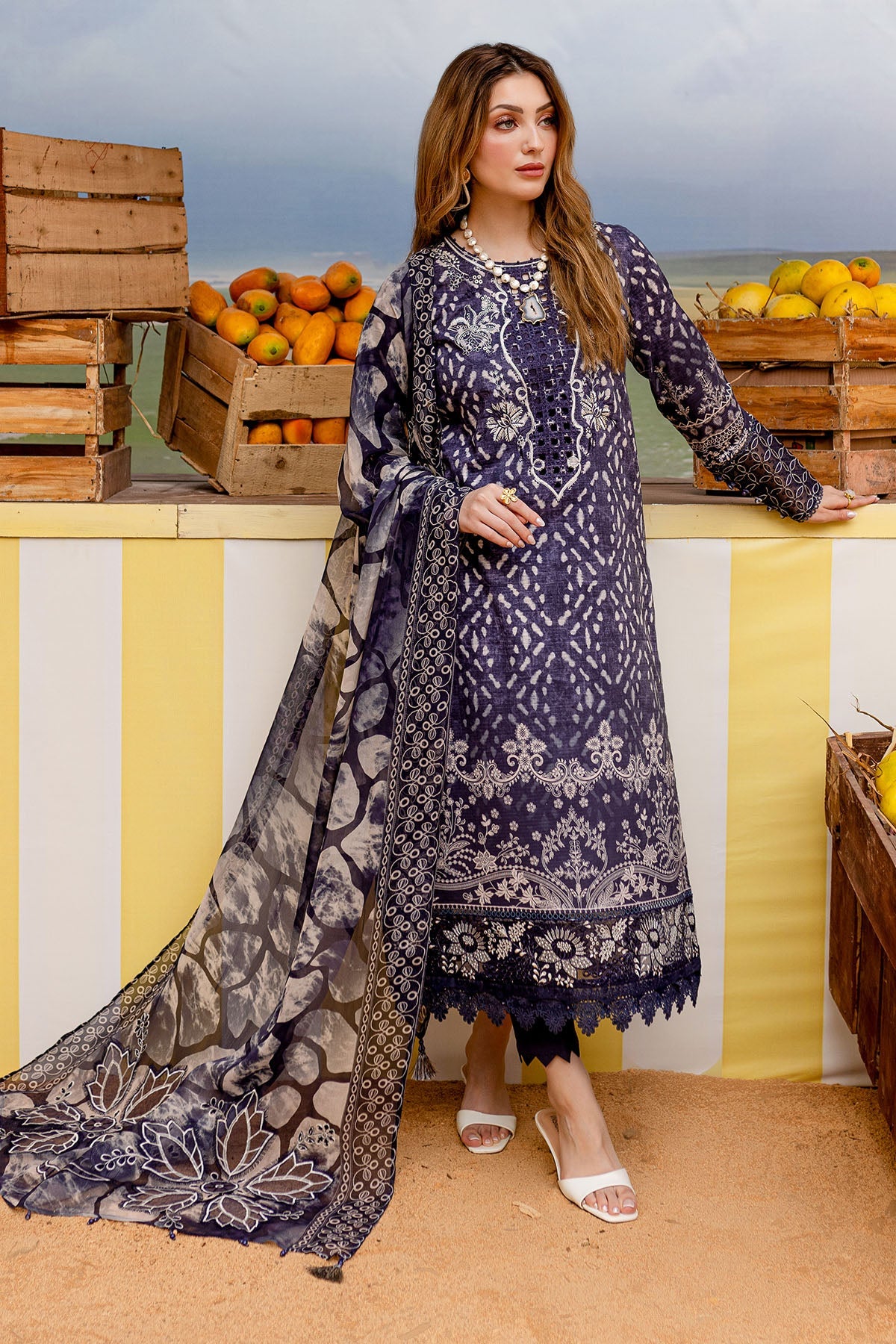 Blush Garden Embroidered Pakistani 3-Piece Suit