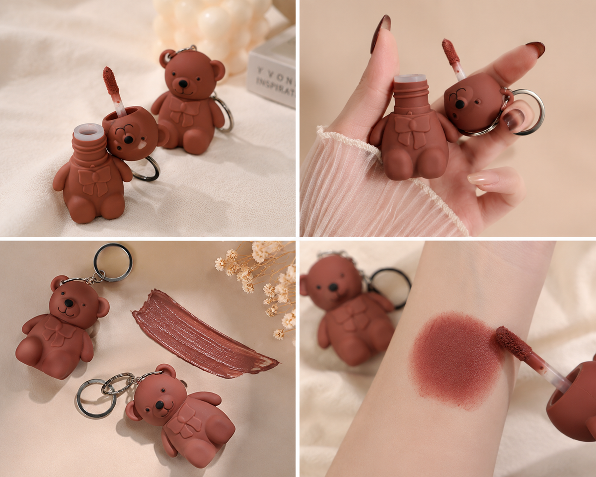 🧸💄 Bear Keychain Lip Mud