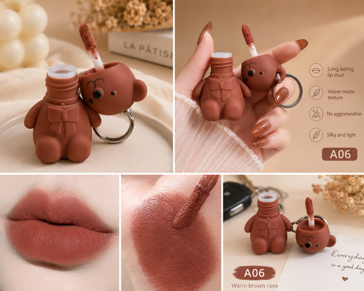 🧸💄 Bear Keychain Lip Mud