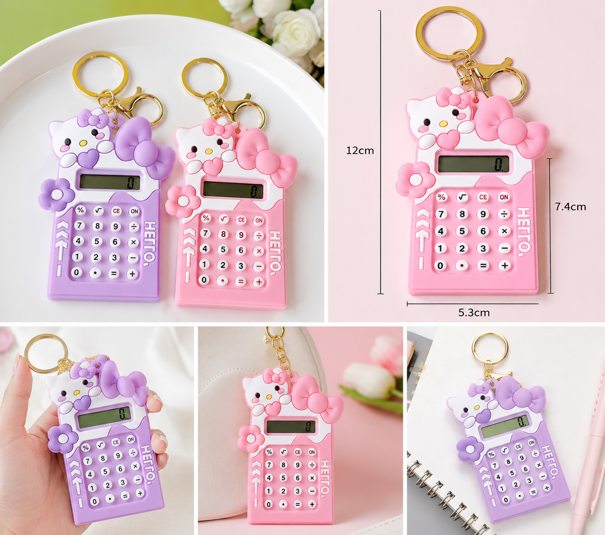 🎀 Cute Mini Calculator Keychain