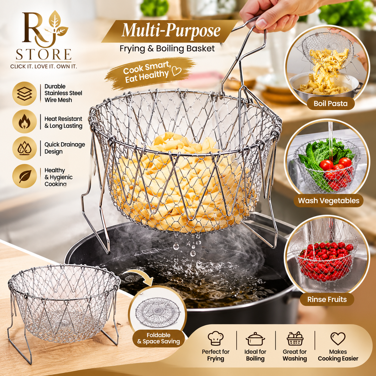 Multi-Purpose Frying & Boiling Basket 🍳🥦