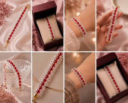 Red Crystal Beaded Bracelet