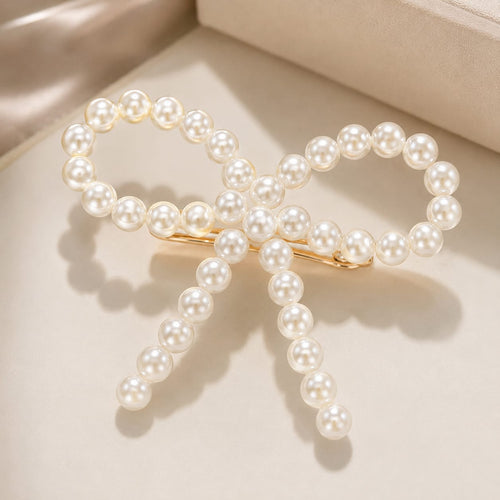 🎀 Pearl Bow Hair Clip