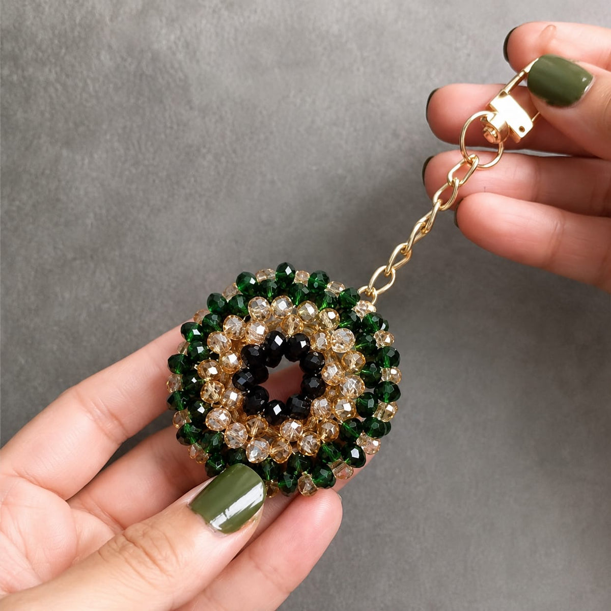 Emerald Elegance Beaded  Charm ✨