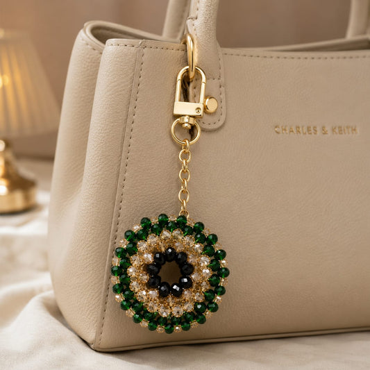 Emerald Elegance Beaded  Charm ✨