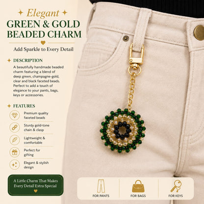 Emerald Elegance Beaded  Charm ✨
