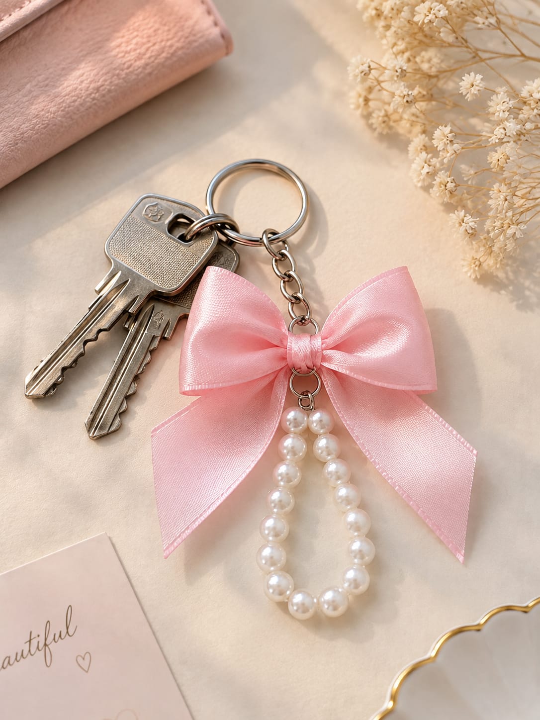 🎀 Pookie Pearl Bow Keychains