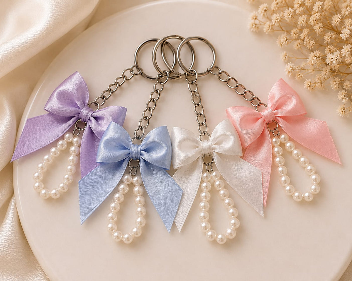 🎀 Pookie Pearl Bow Keychains