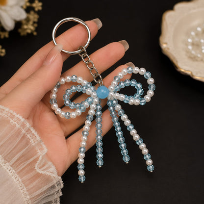 Pearl & Crystal Bow Keychain