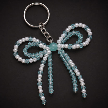 Pearl & Crystal Bow Keychain