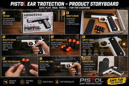 Realistic Toy Pistol with Soft Foam Bullets – Safe & Fun Play Set