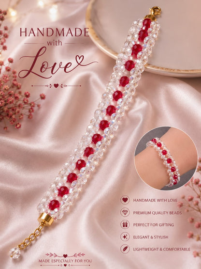 Red Crystal Beaded Bracelet