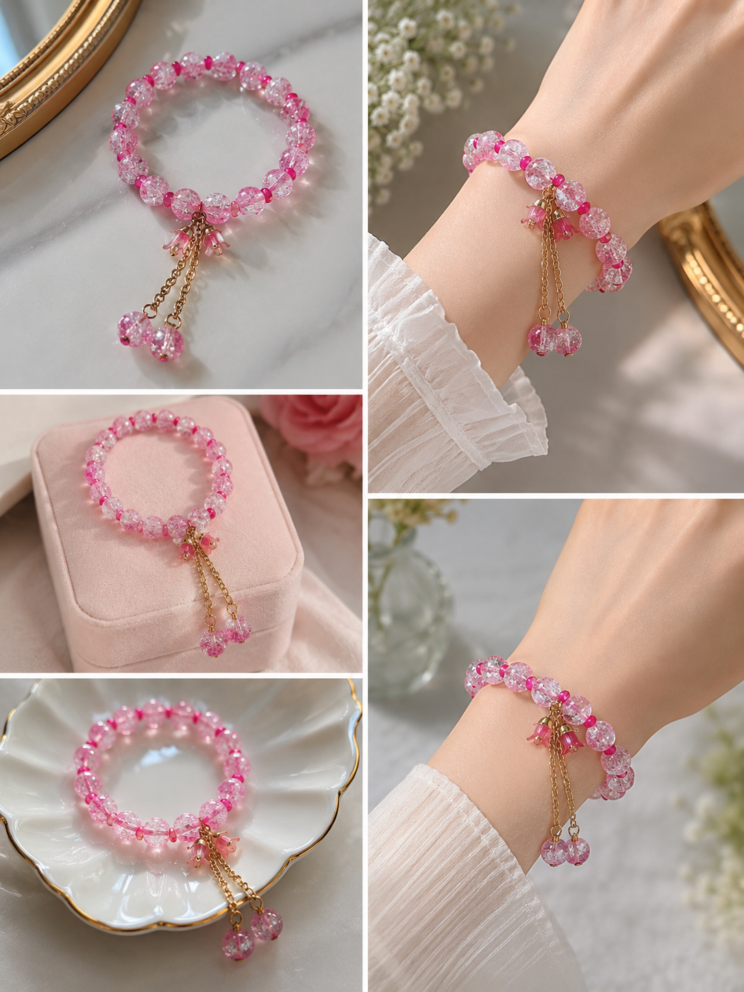 Crystal Beaded Bracelet — Handmade with Love ❤️